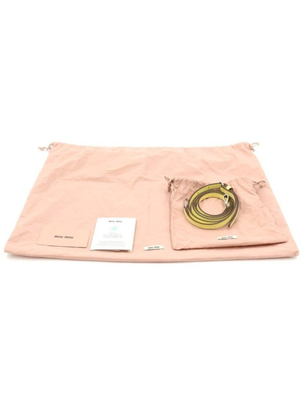Miu Miu Ivy Leather 2-Way Shoulder Bag Yellow - Picture 8 of 8